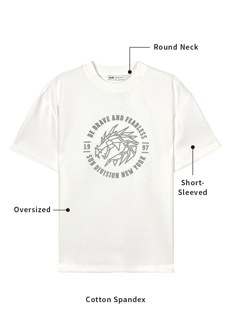 Men Short-Sleeve Fashion Tee - White - 410034