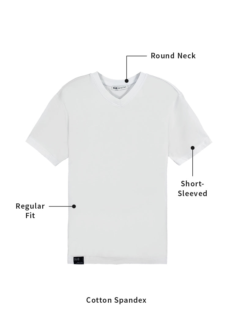 Men Short-Sleeve V-Neck Basic Tee - White - 310024