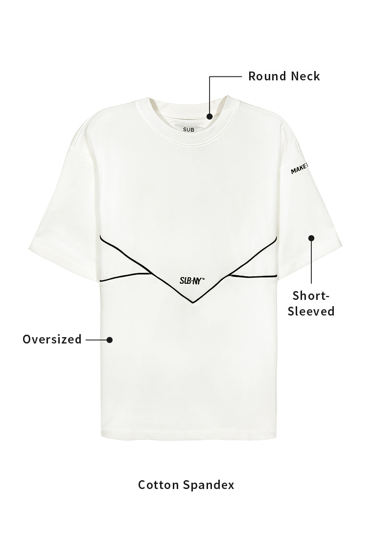 Men Short-Sleeve Fashion Tee - White - M3M842