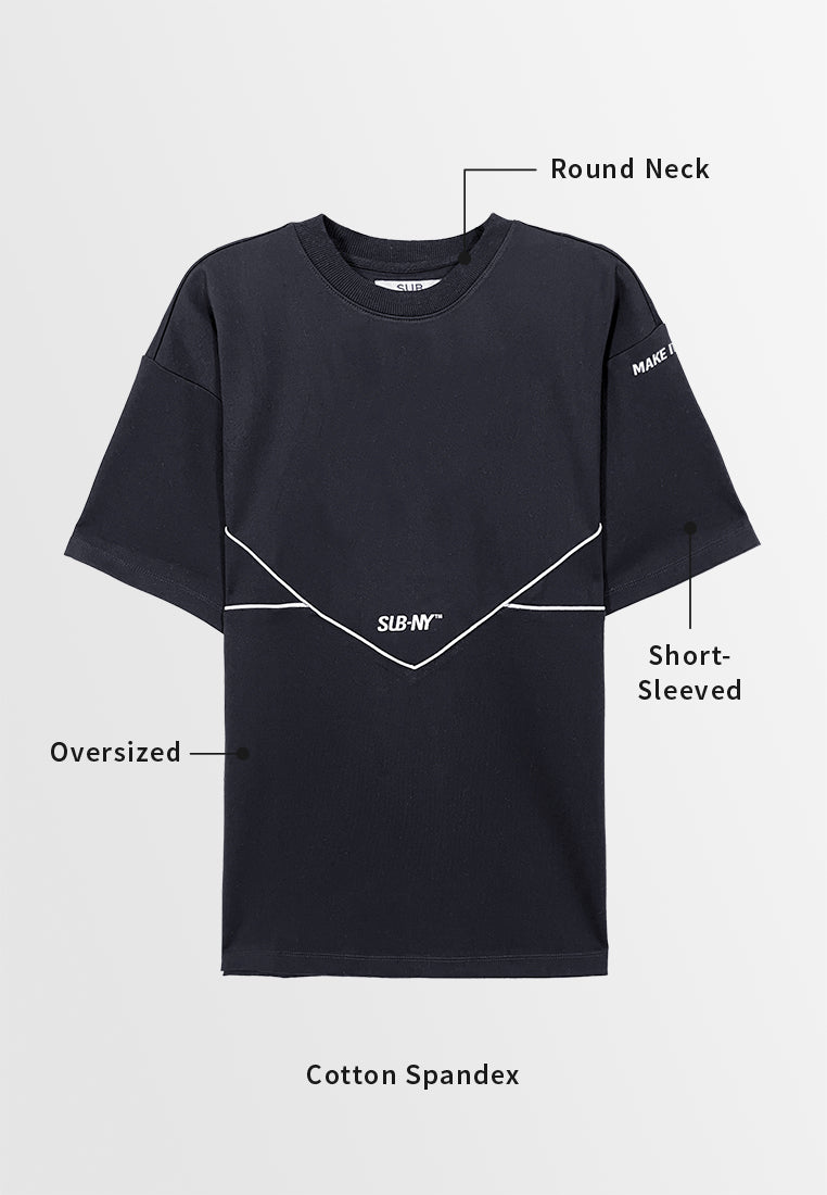 Men Short-Sleeve Fashion Tee - Black - M3M841