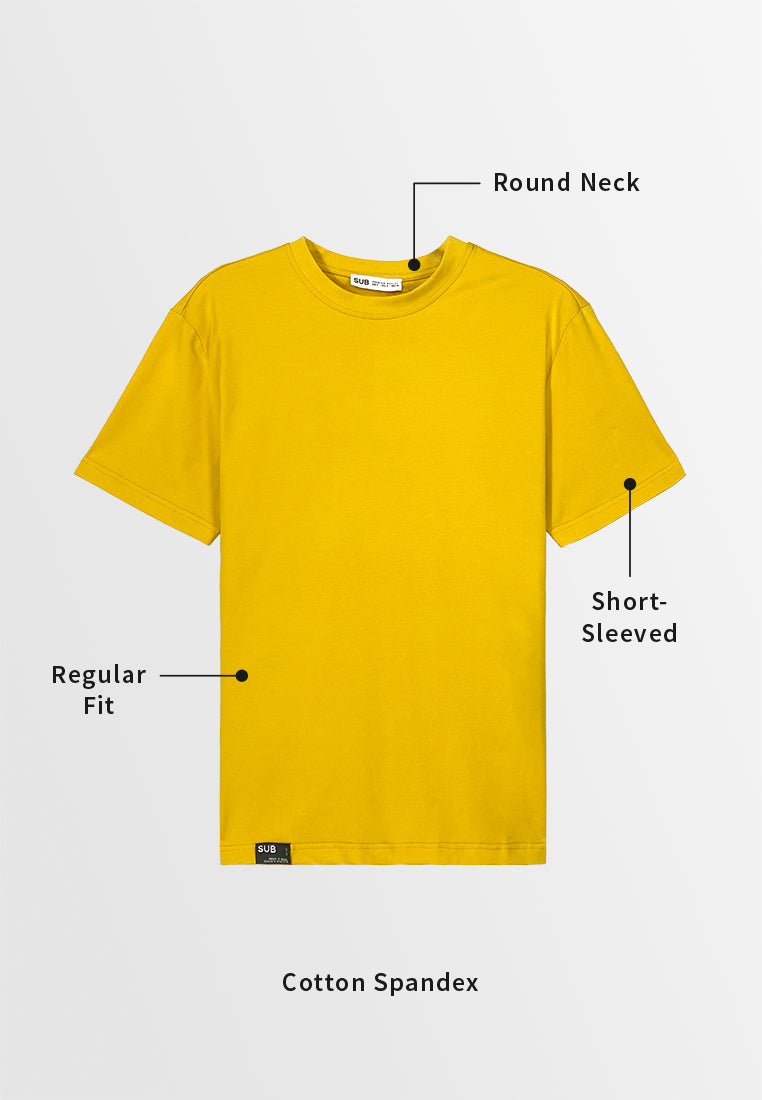 Men Short-Sleeve Basic Tee - Yellow - 410018