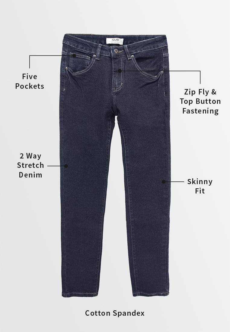 Men Skinny Fit Long Jeans - Dark Blue - 310071