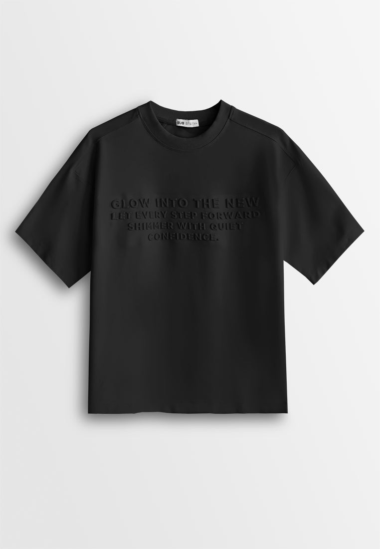 Men Oversized T-Shirt Short Sleeve - Black - 510368