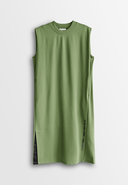 Women Sleeveless Midi Dress - Army Green - 510275