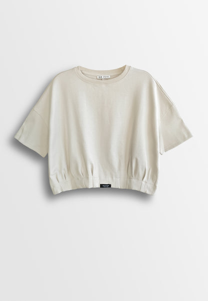 Women Short-Sleeve Fashion Tee - Light Grey - 510050