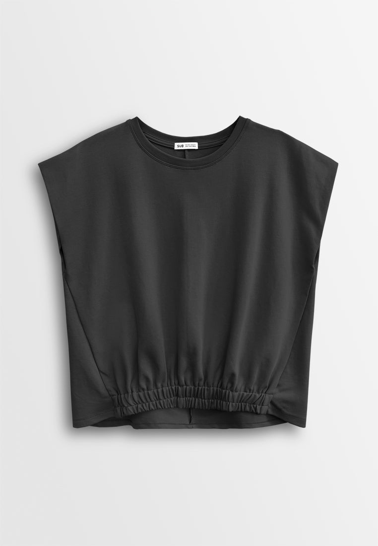 Women Sleeveless Fashion Tee - Black - 610259