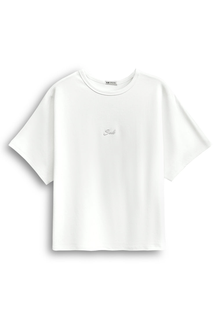 Women Short-Sleeve Fashion Tee - White - 610254