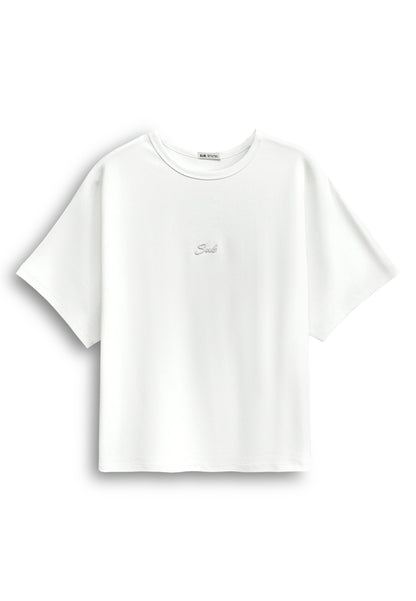 Women Short-Sleeve Fashion Tee - White - 610254