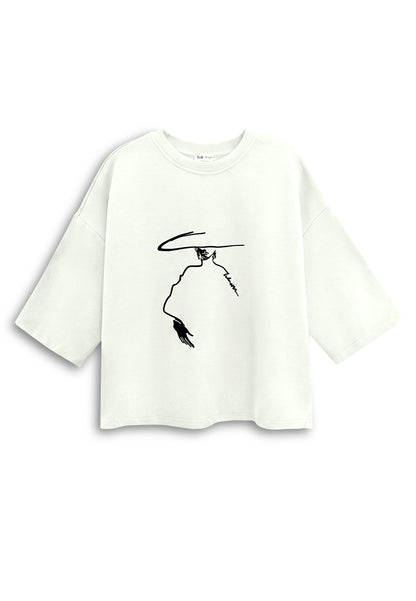 Women Oversized Fashion Tee - White - 610328