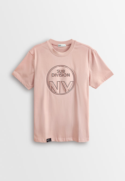 Men Short-Sleeve Graphic Tee - Pink - 510063