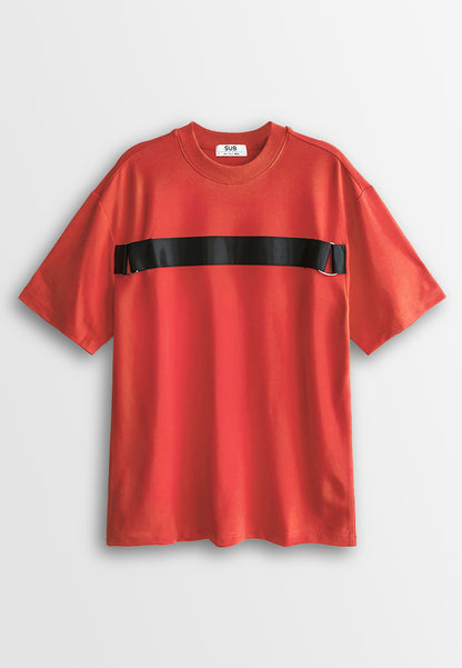 Men Oversized T-Shirt Short Sleeve - Orange - 410170