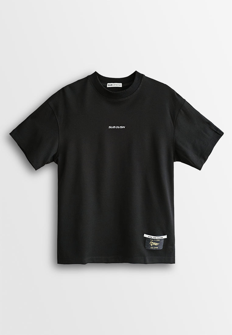 Men Oversized T-Shirt Short Sleeve - Black - 510361