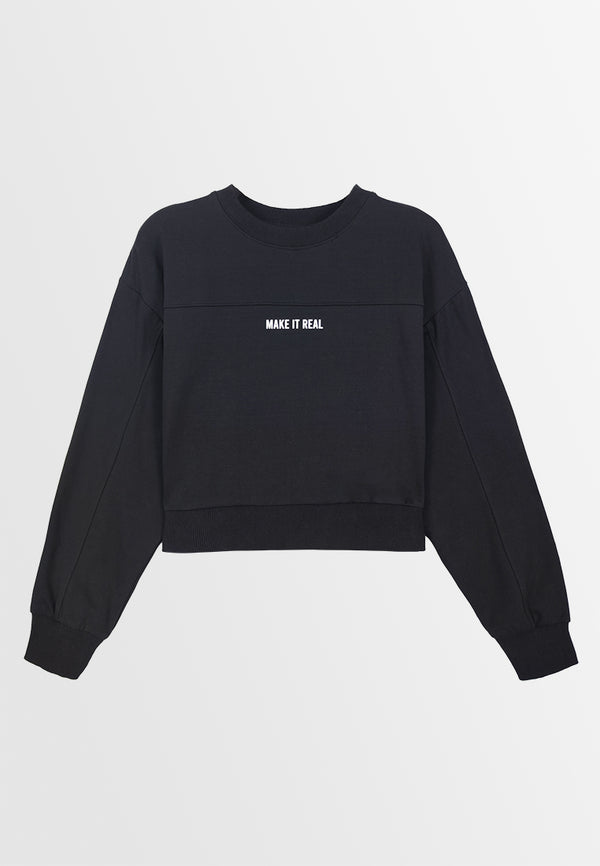 Women Long-Sleeve Sweatshirt - Black - 310069