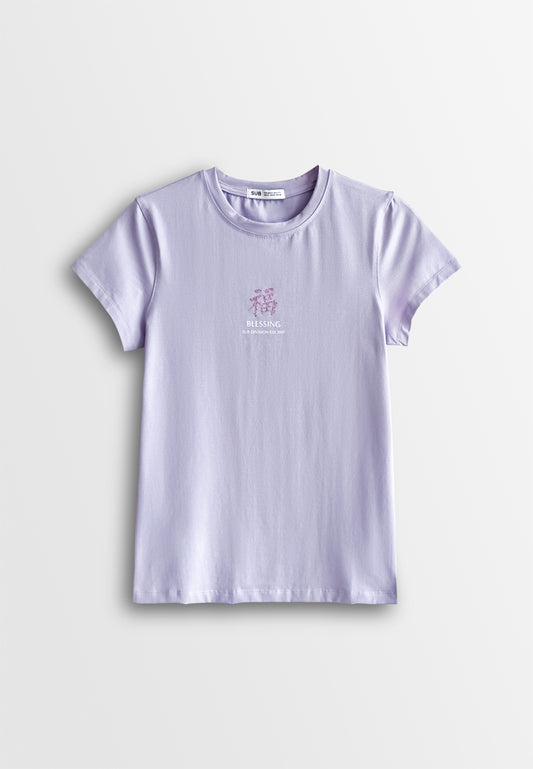 Women Short-Sleeve Graphic Tee - Purple - 510260