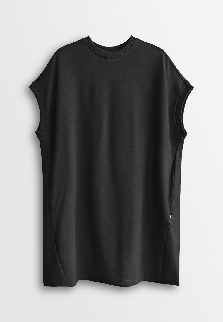 Women Sleeveless Midi Dress - Black - 510278