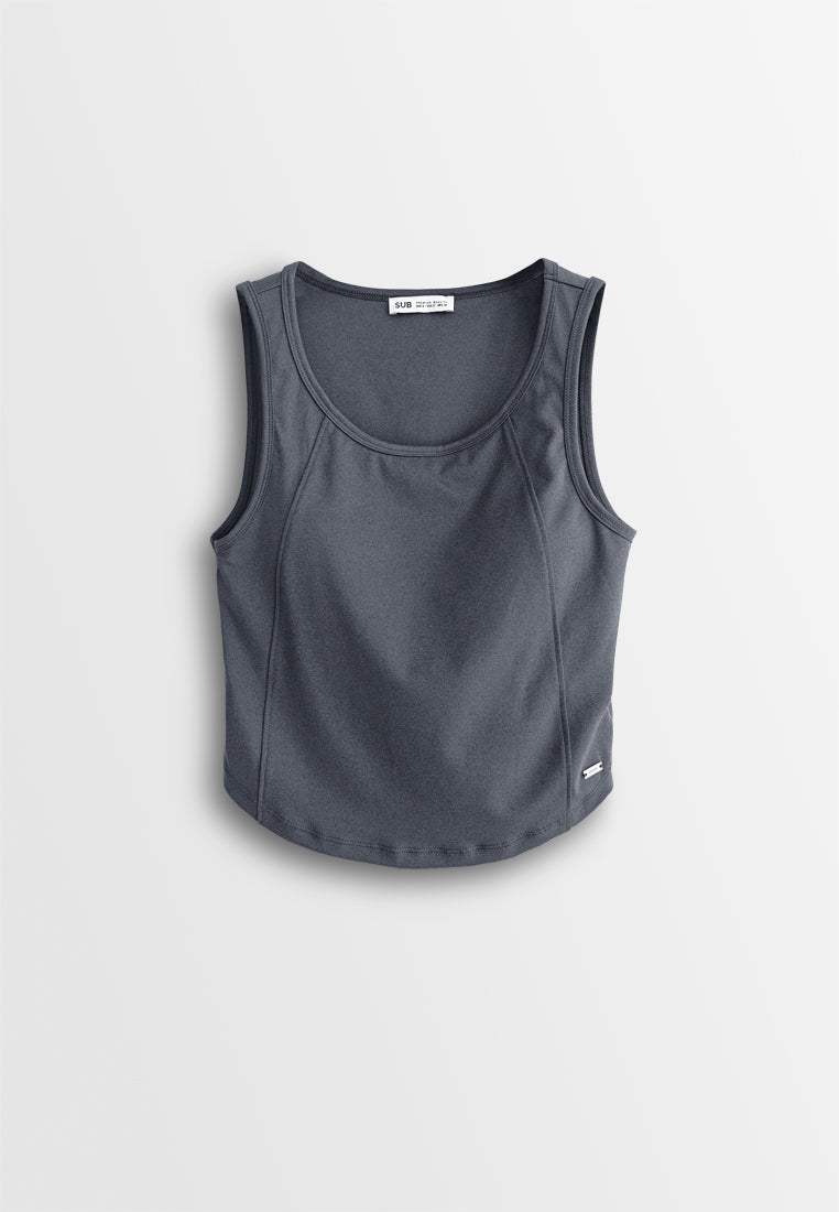 Women Sleeveless Integrated Bra Top - Blue - 610369