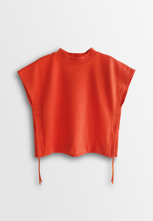 Women Sleeveless Crop Fashion Tee - Orange - 510147