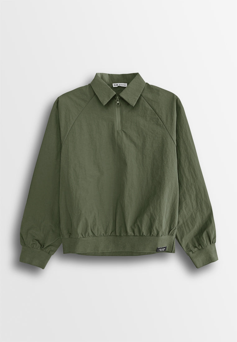 Women Long-Sleeve Sweatshirt - Army Green - 510048