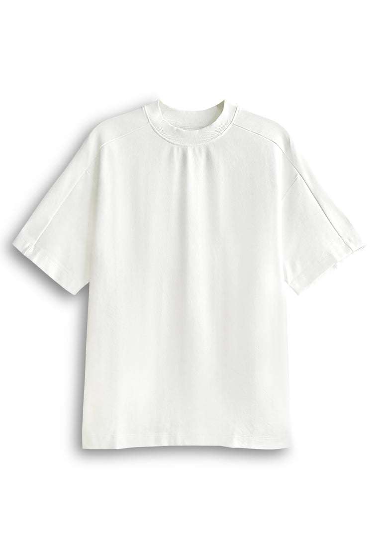 Men Oversized T-Shirt Short Sleeve - White - 510313