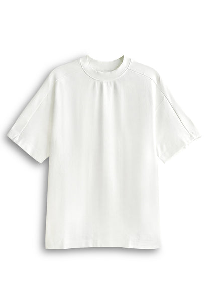 Men Oversized T-Shirt Short Sleeve - White - 510313