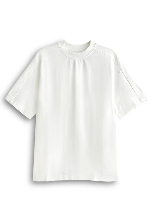 Men Oversized T-Shirt Short Sleeve - White - 510313