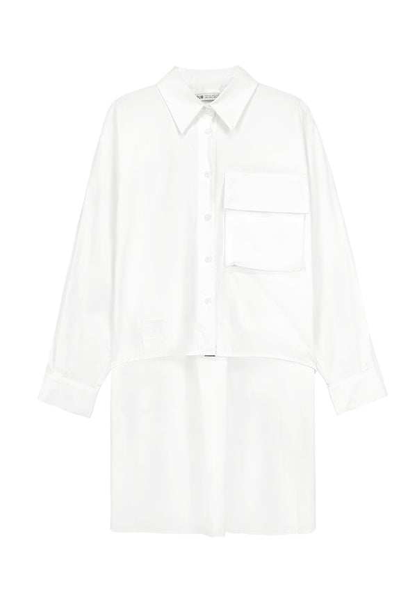 Women Oversized Long-Sleeve Blouse - White - 410081