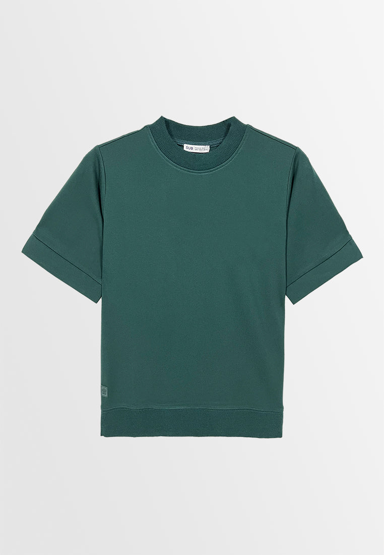 Women Short-Sleeve Sweatshirt - Dark Green - F3W909
