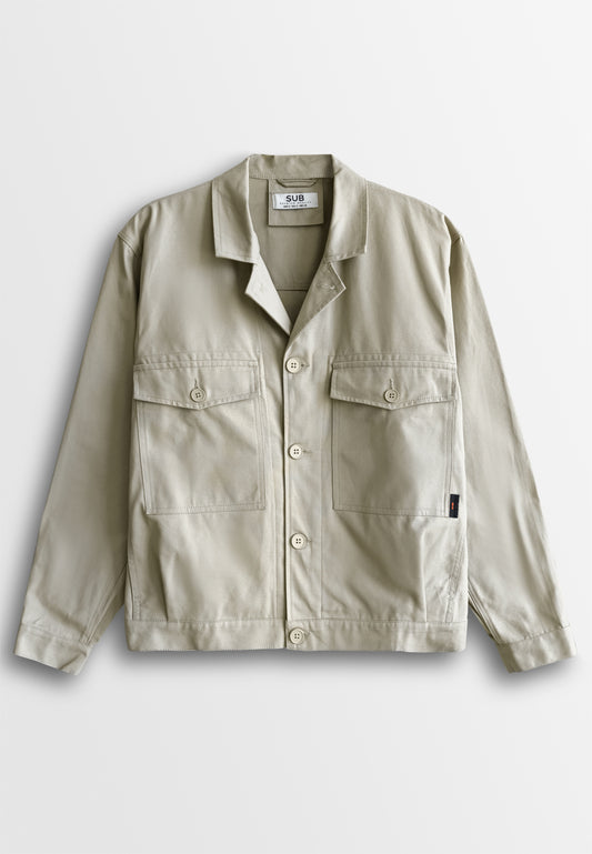 Men Oversized Bomber Jacket - Khaki - 510237