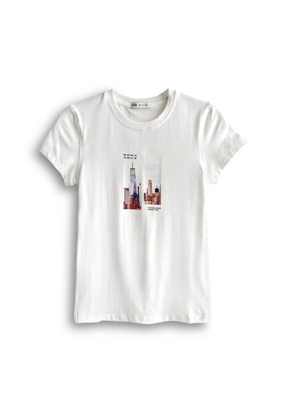 Women Short-Sleeve Graphic Tee - White - 510172