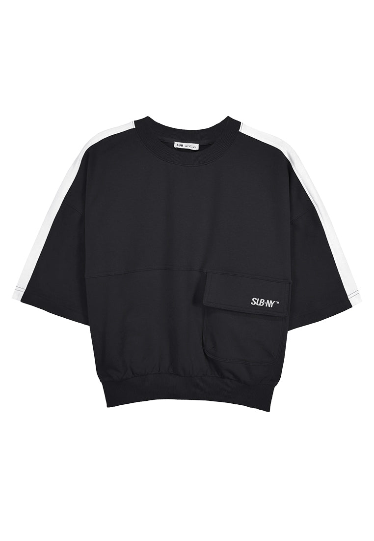 Women Short-Sleeve Sweatshirt - Black - 310203