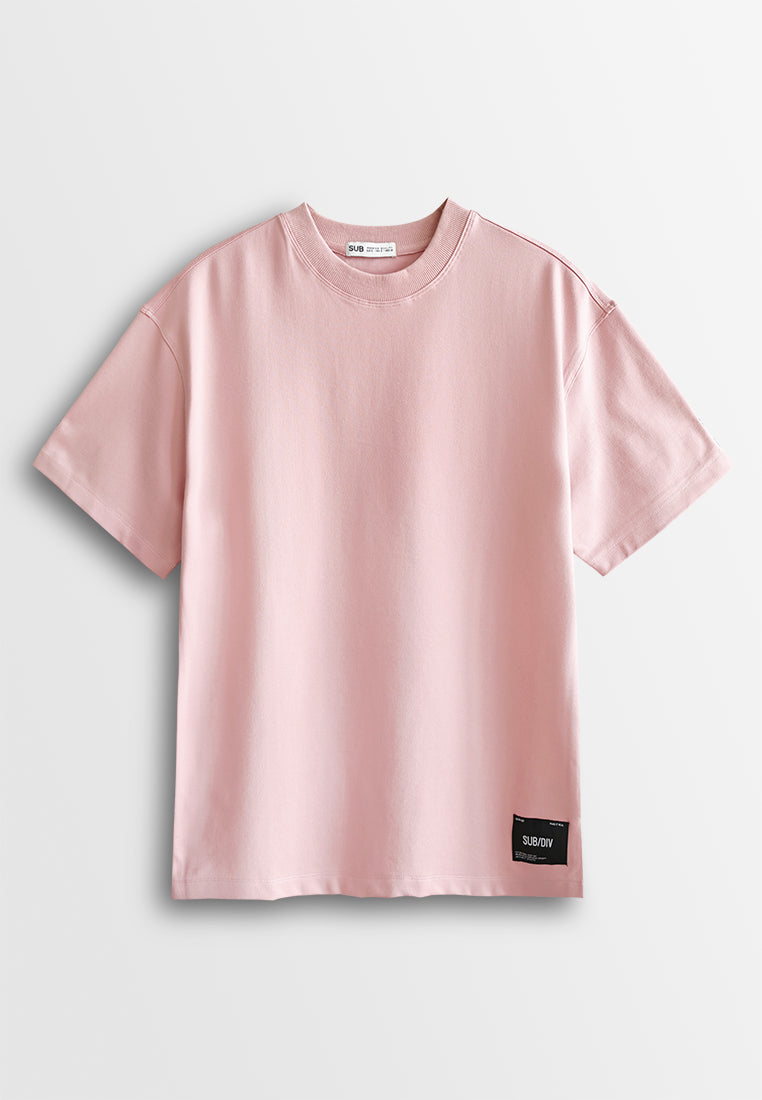 Men Oversized T-Shirt Short Sleeve - Pink - 510377