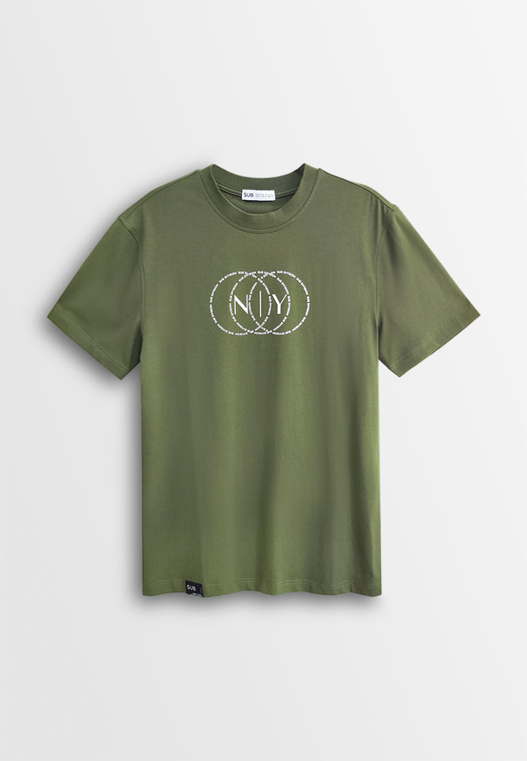 Men Short-Sleeve Graphic Tee - Army Green - 510058