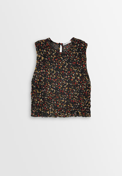 [Online Exclusive] Women Sleeveless Woven Blouse - Black - 410429