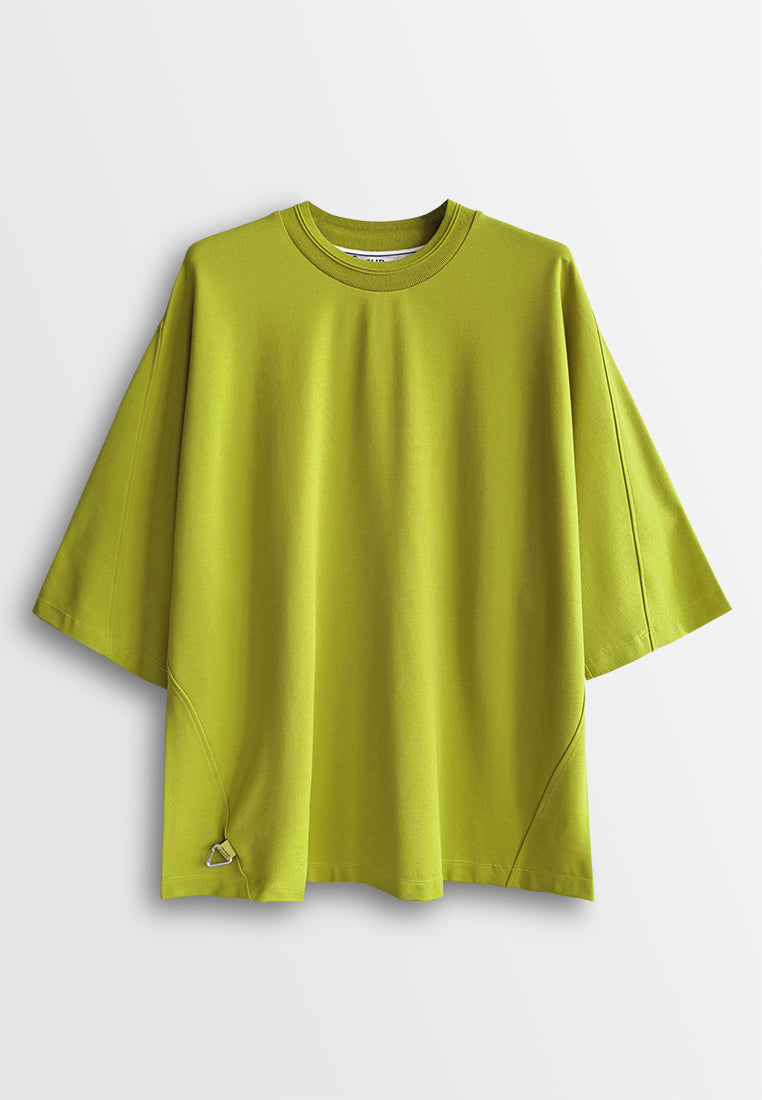 Men Oversized T-Shirt Short Sleeve - Yellow - 510245