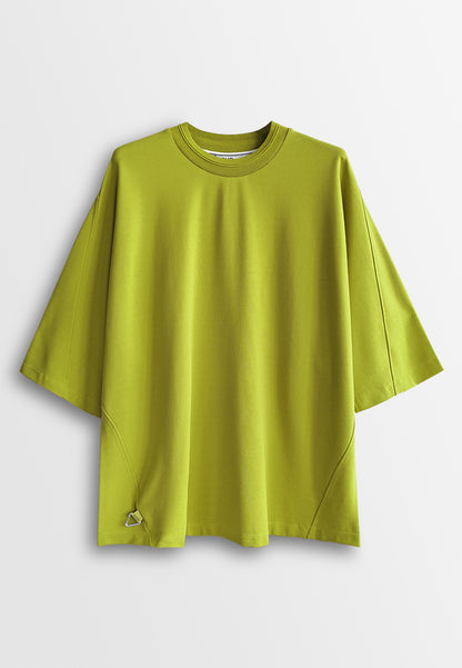 Men Oversized T-Shirt Short Sleeve - Yellow - 510245