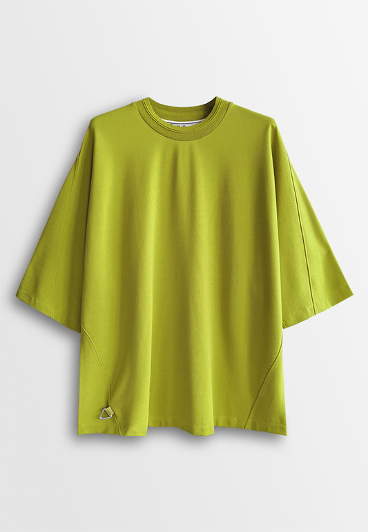 Men Oversized T-Shirt Short Sleeve - Yellow - 510245