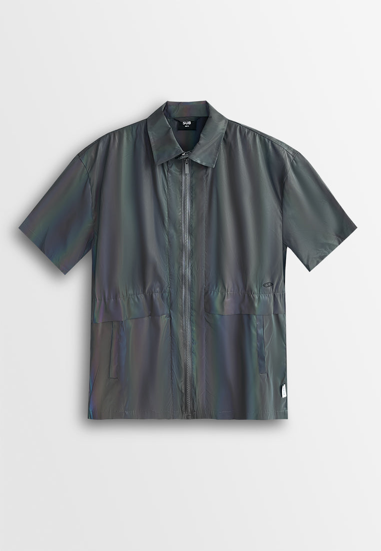 Men Short-Sleeve Shirt - Dark Grey - 510319