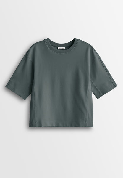 Women Short-Sleeve Fashion Tee - Dark Grey - 510247