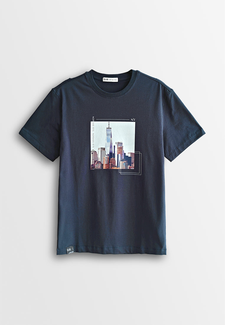 Men Short-Sleeve Graphic Tee - Navy - 510159