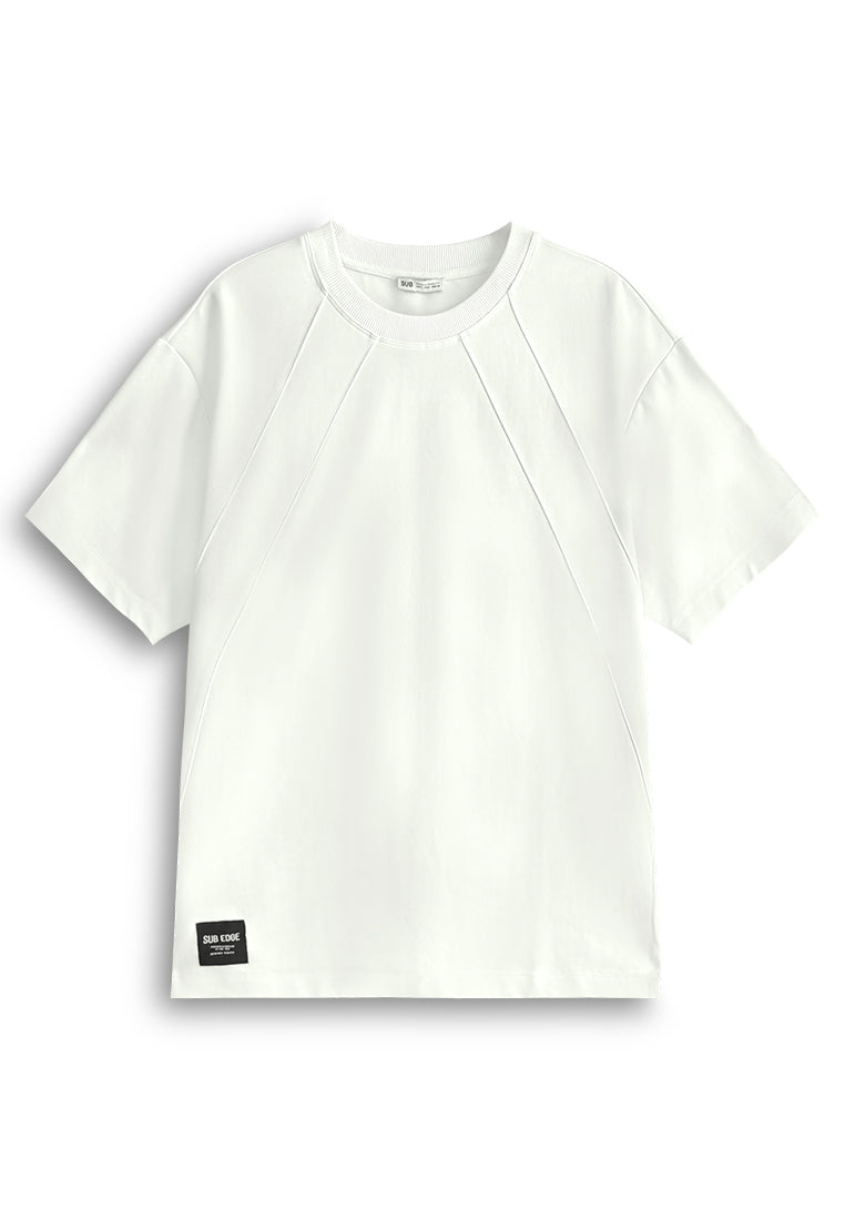 Men Oversized T-Shirt Short Sleeve - White - 610404