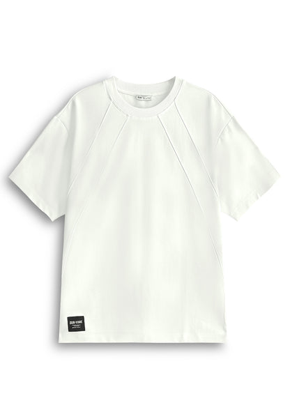 Men Oversized T-Shirt Short Sleeve - White - 610404