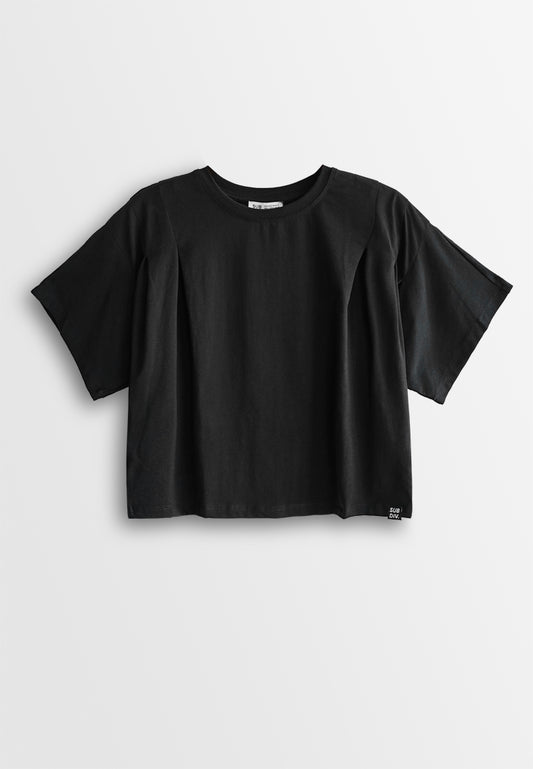 Women Short-Sleeve Fashion Tee - Black - 510058