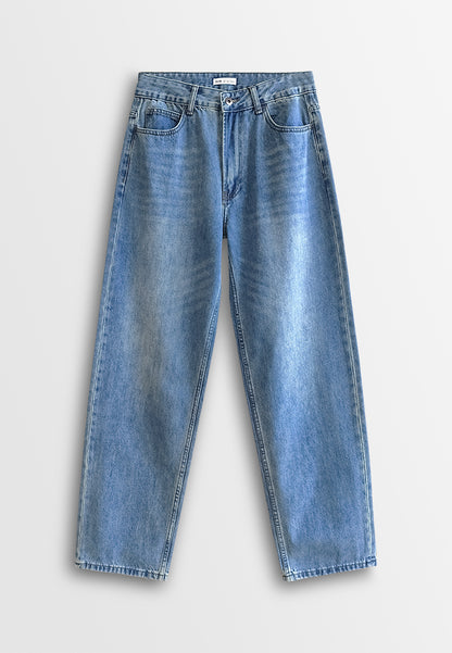 Women Mom Fit Long Jeans - Blue - 610412