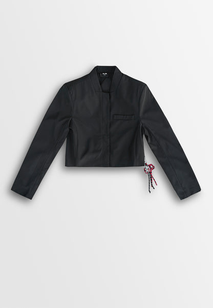 Women Cropped Jacket - Black - 510242