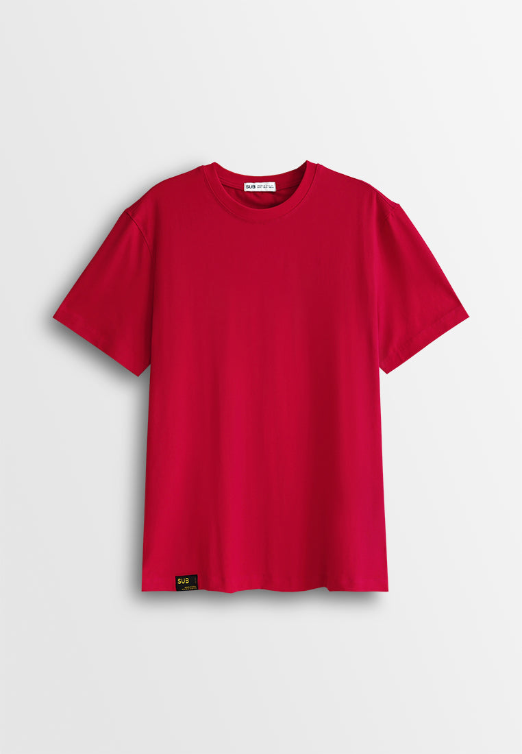 Men Short-Sleeve Basic Tee - Red - 410410