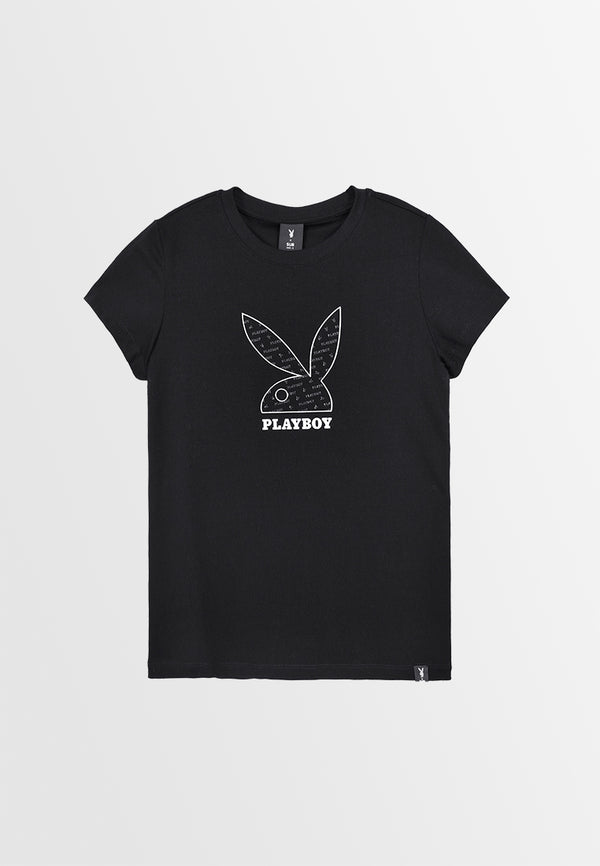 Playboy x SUB Women Short-Sleeve Graphic Tee - Black - 410098