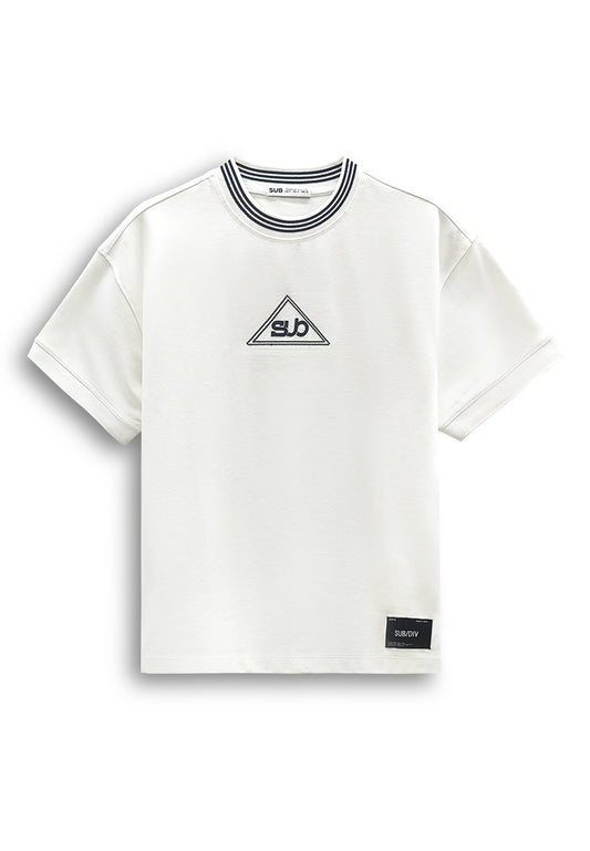 Men Oversized T-Shirt Short Sleeve - White - 610257