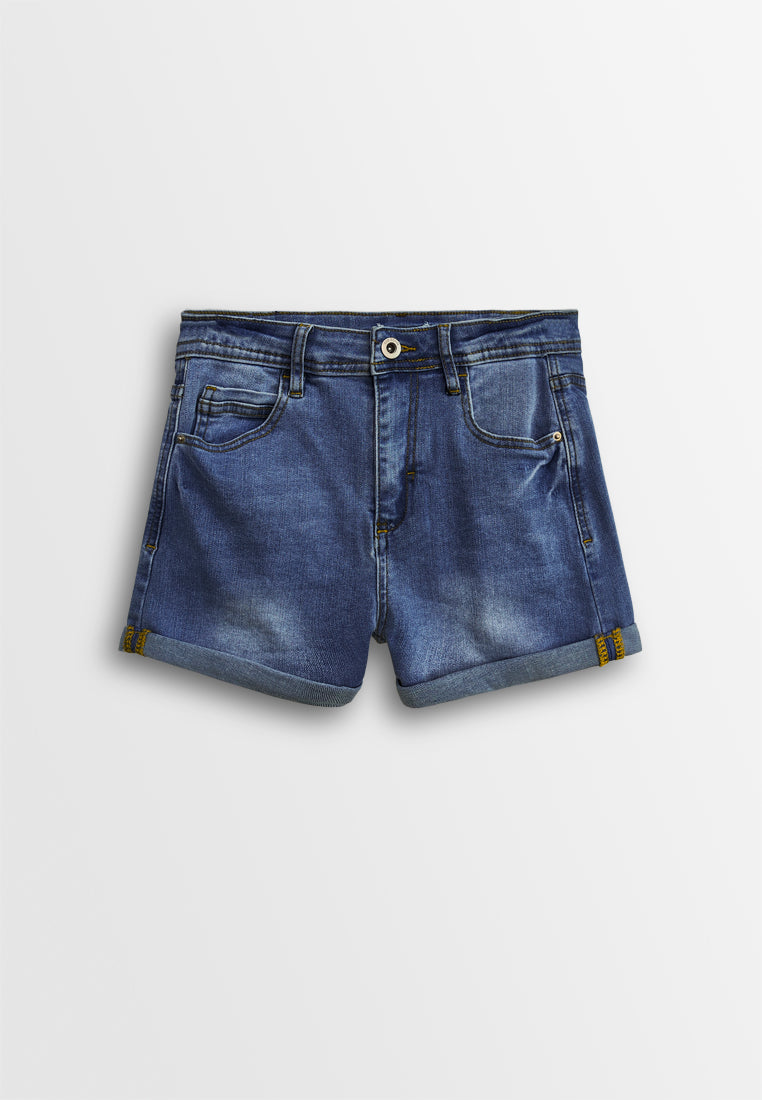 Women Short Jeans - Dark Blue - 610229