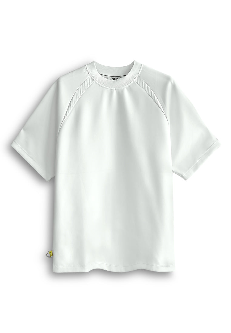 Men Oversized T-Shirt Short Sleeve - White - 510247
