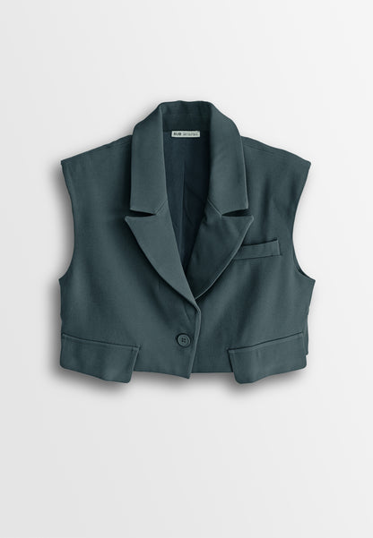 Women Short Blazer - Dark Grey - 510162